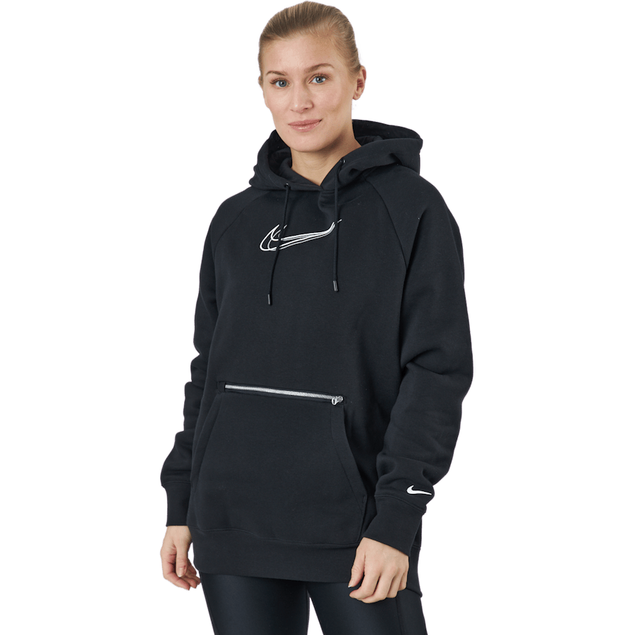 W Nsw Po Hoodie Os Bb Flc Prnt Black/white