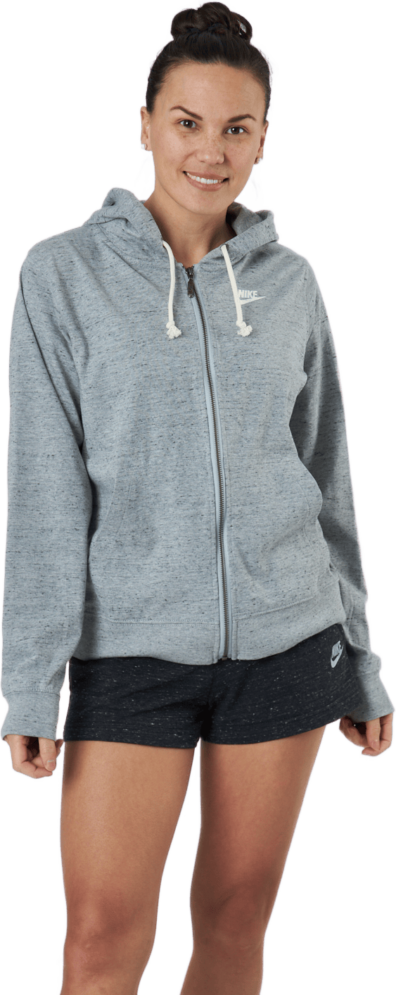 Sportswear Gym Vintage Women's Full-Zip Hoodie DK GREY HEATHER/WHITE, Female, Abbigliamento, Camicie, Grigio, S