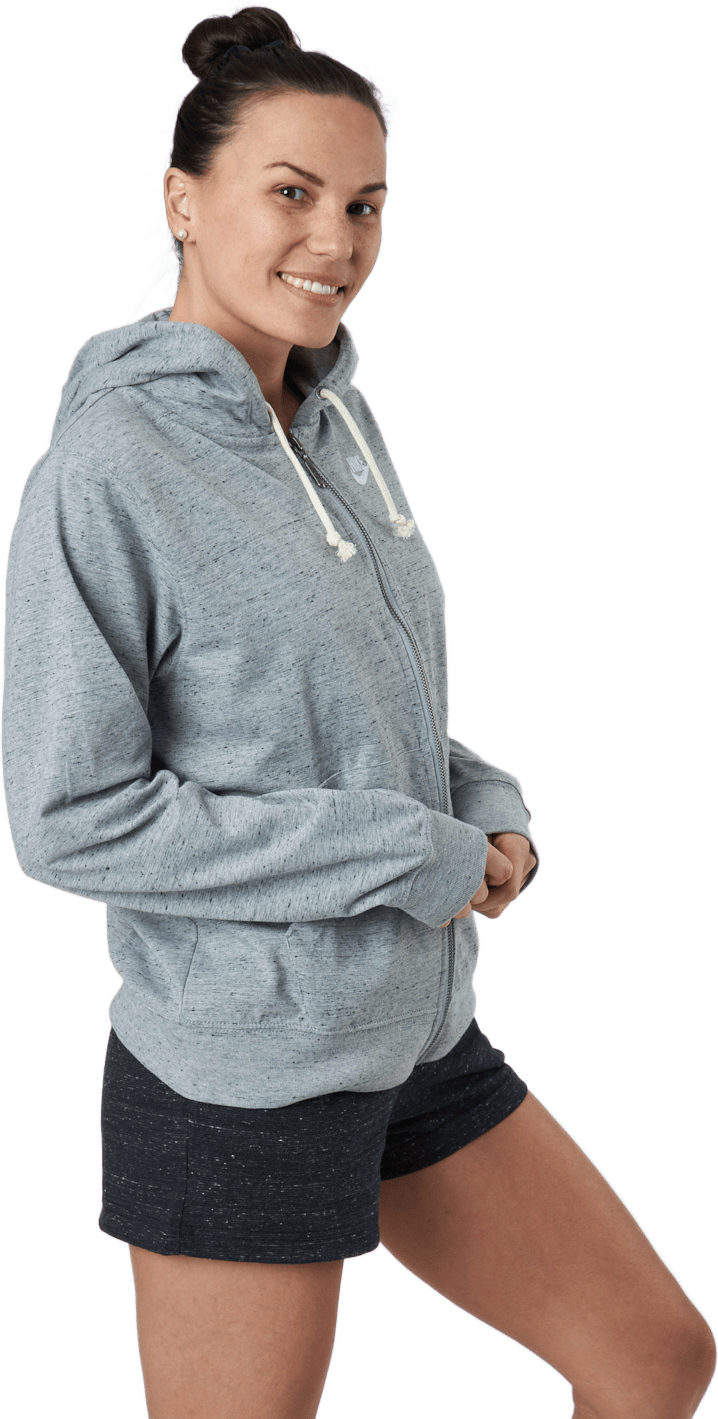 Sportswear Gym Vintage Women's Full-Zip Hoodie DK GREY HEATHER/WHITE - Bild 2
