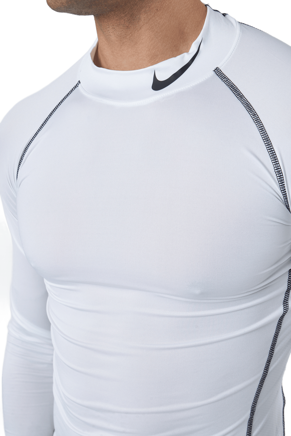 Nike Pro Dri-FIT Men's Tight Fit Long-Sleeve Top WHITE/BLACK/BLACK - Bild 4