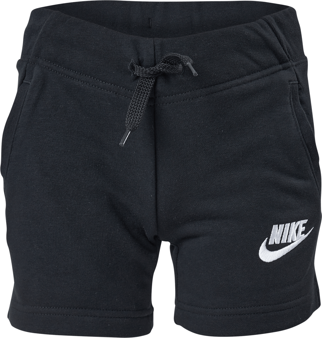 Sportswear Club Big Kids' (Girls') French Terry Shorts BLACK/WHITE, Unisex, Vaatteet, Shortsit, Musta, L