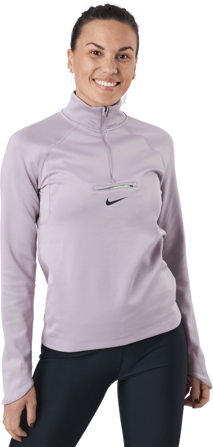 Nike Dri-fit Element Women's T Plum Fog/lime Glow/black, Female, Apparels, Shirts, Running, Purple, M