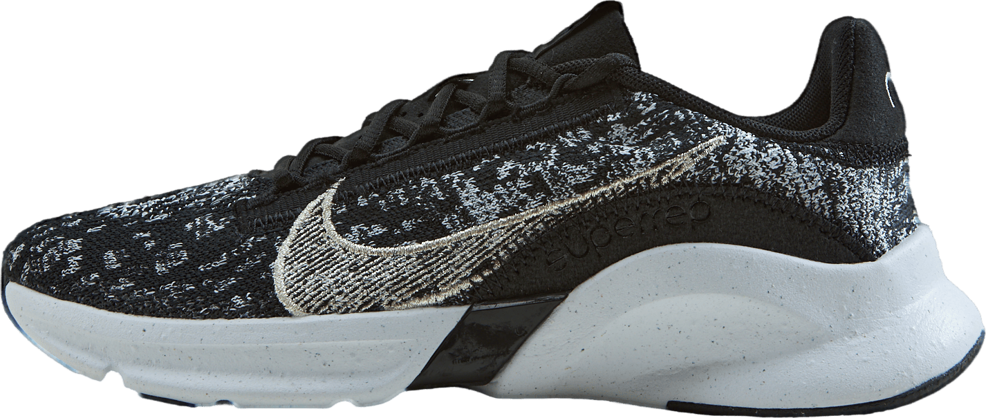 SuperRep Go 3 Flyknit Next Nature Women's Training Shoes BLACK/METALLIC SILVER-WHITE