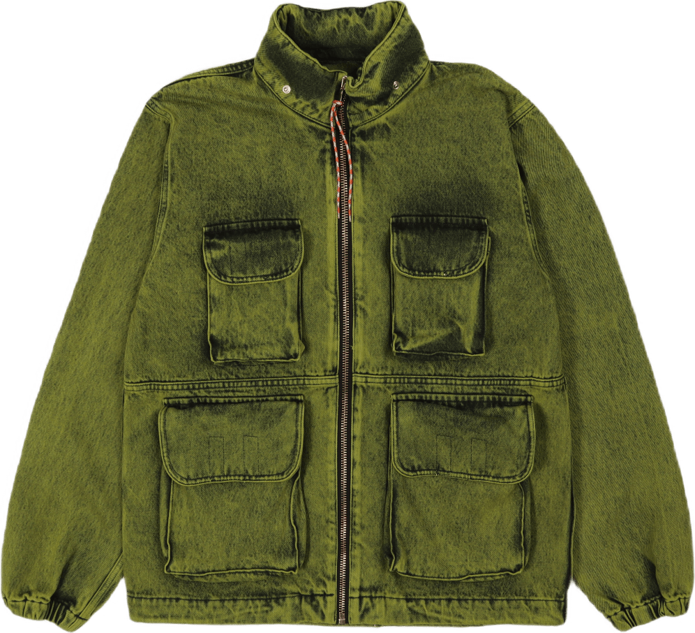Denim Cargo Jacket Lime