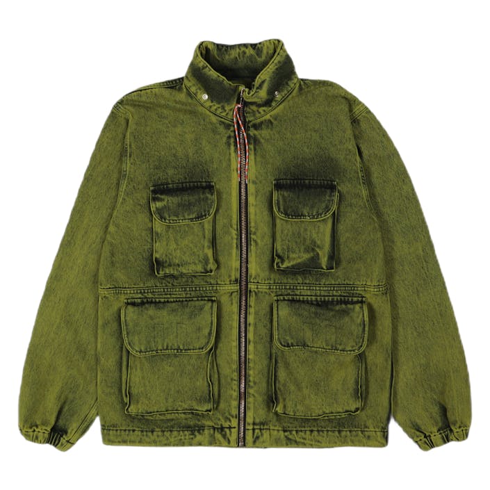 Denim Cargo Jacket Lime, Male, Vêtements, vestes, Vert, XL