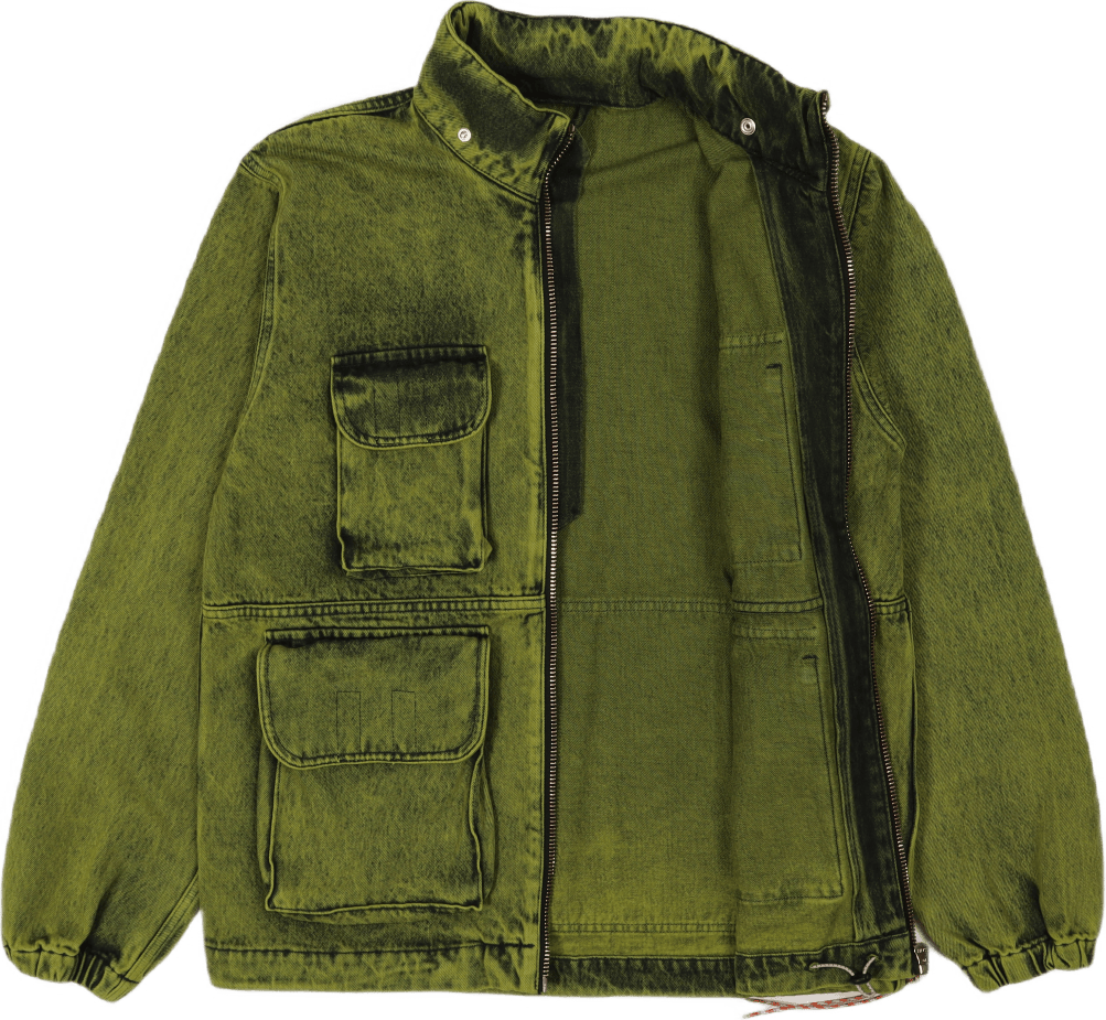 Denim Cargo Jacket Lime - Bild 2