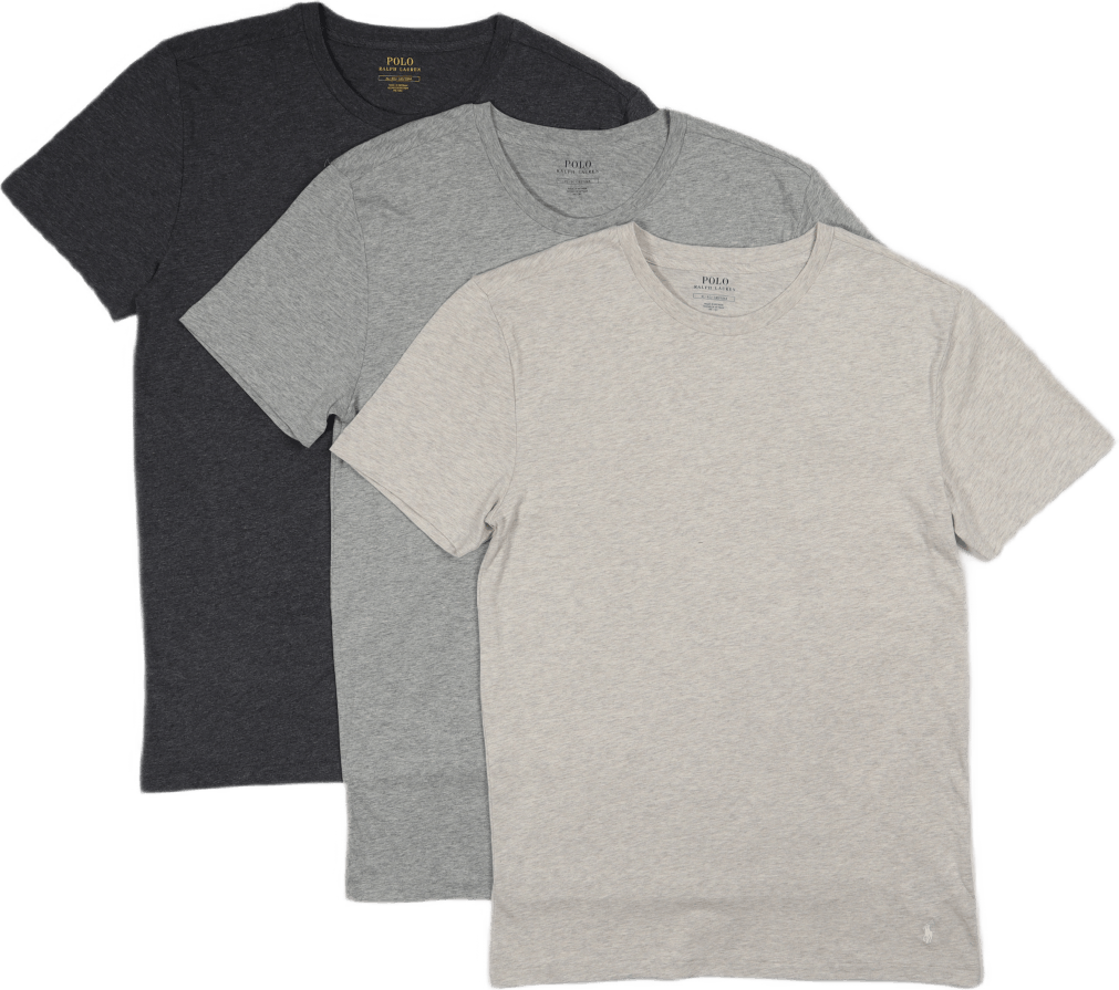 Slim Crewneck 3-Pack 3Pk And Htr/Lt Sp Gry/Chcl Htr, Male, Kleding, Ondergoed, Grijs, M