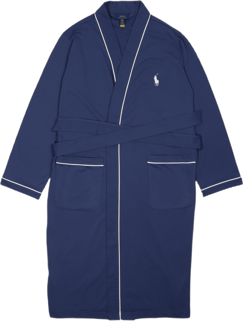 Cotton-Blend Jersey Robe Light Navy, Male, Apparels, Underwear, Blue, L/XL