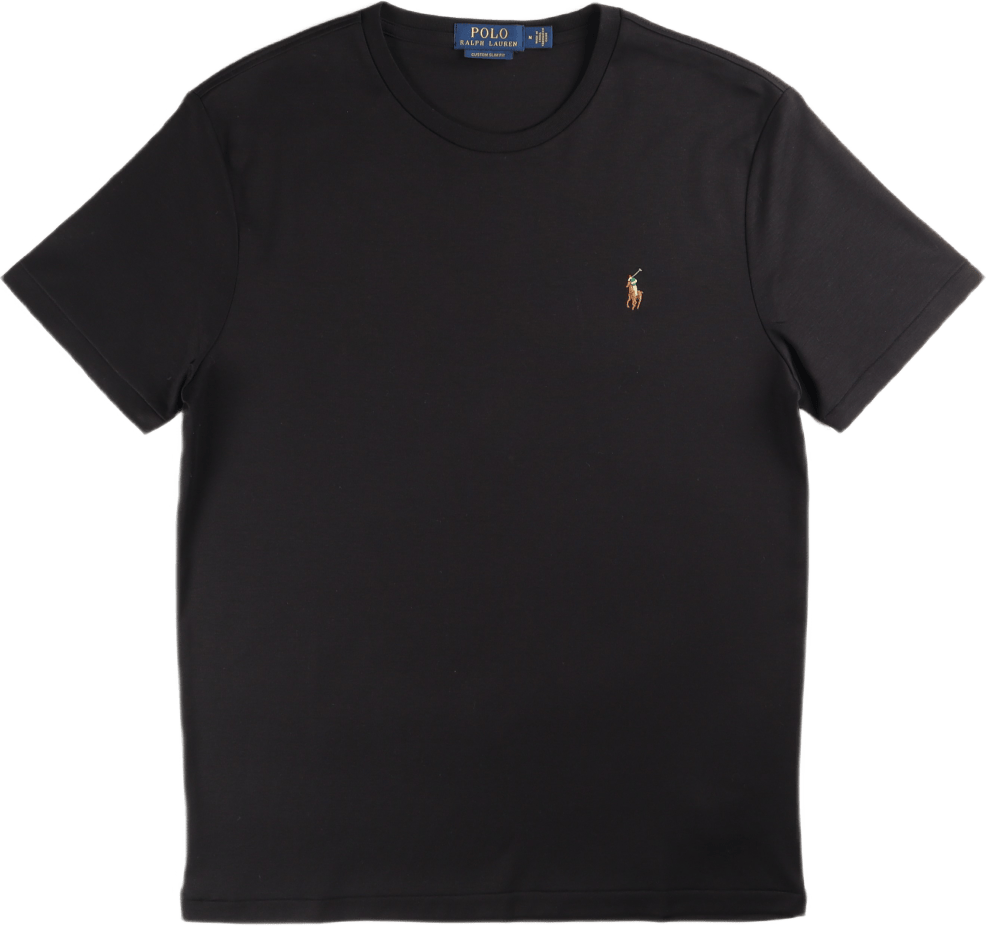 Custom Slim Fit Soft Cotton T-Shirt Polo Black