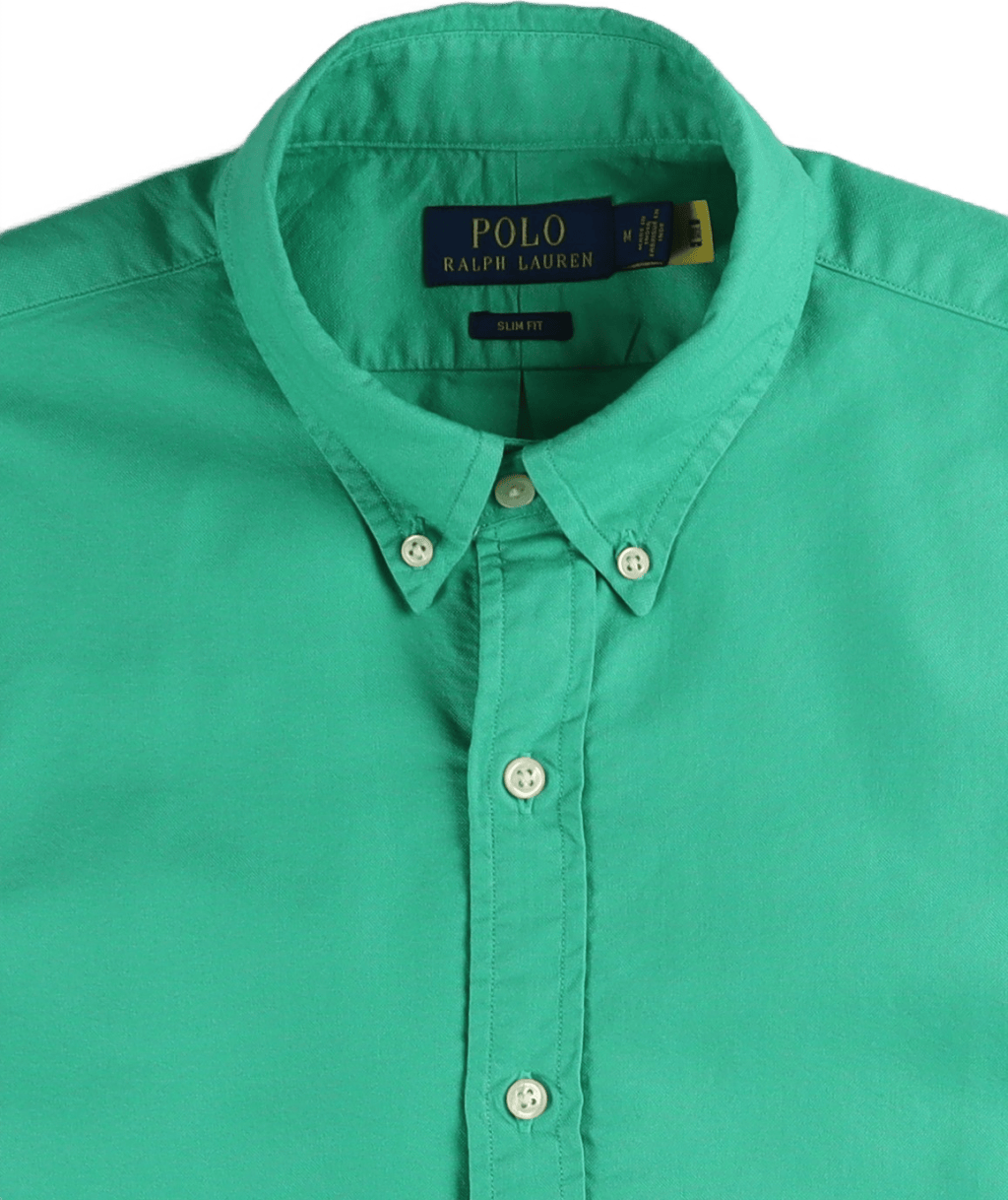 Slim Fit Garment-Dyed Oxford Shirt Cabo Green - Bild 3