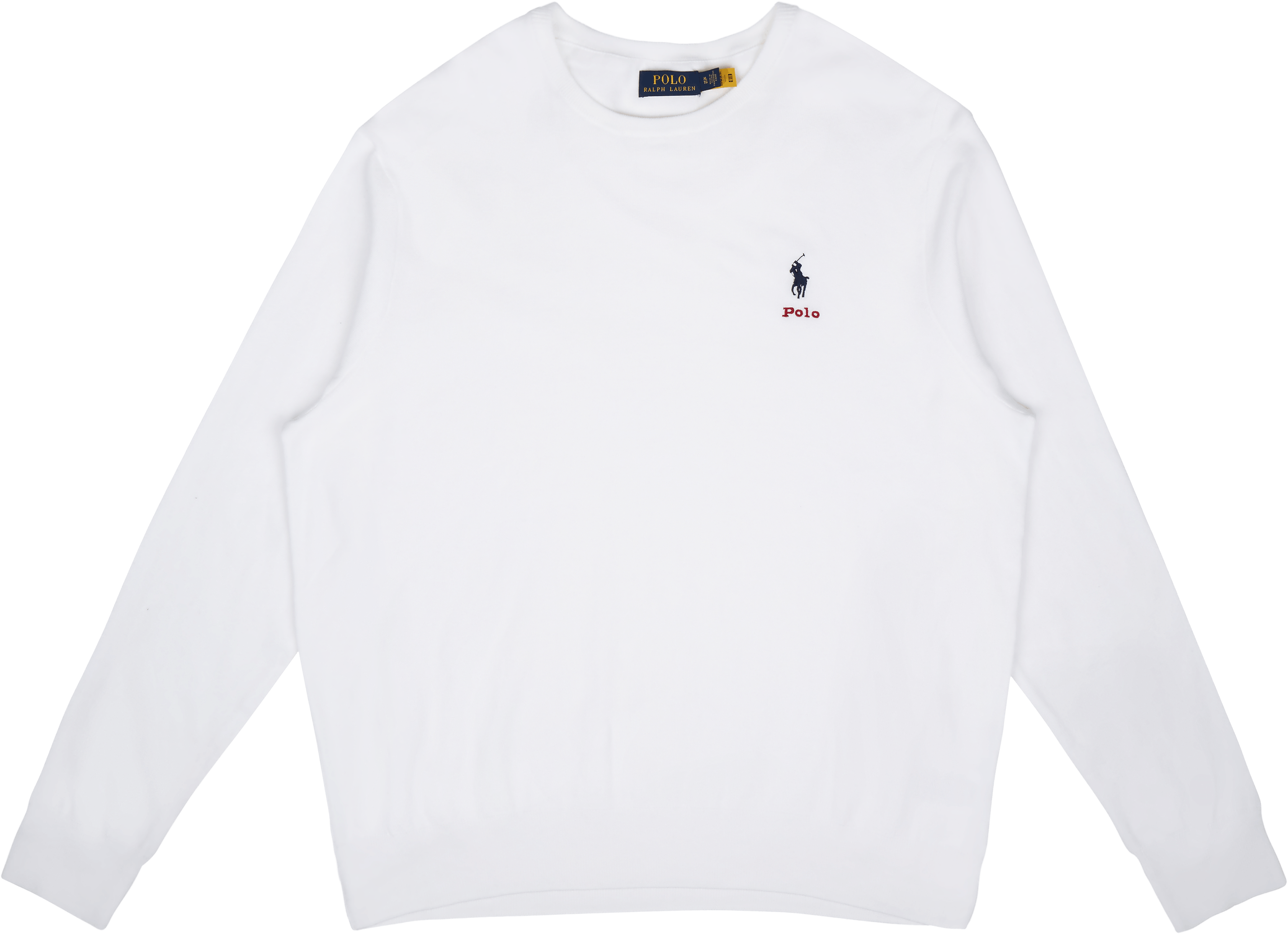 Polo Ralph Lauren Cotton Crewneck Sweater, Male, Odevy, Tops, Biely, XXL