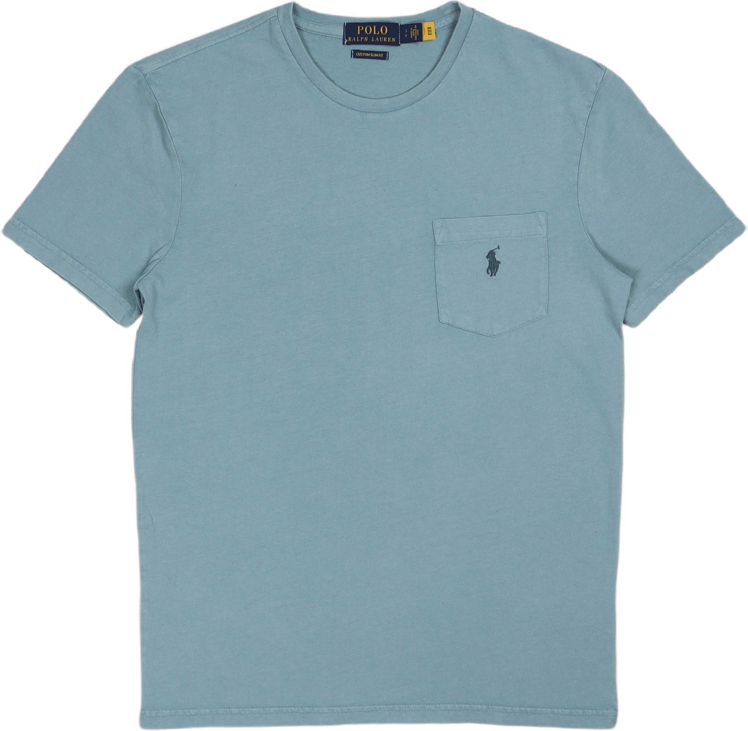 Custom Slim Cotton-Linen Pocket T-Shirt Blue Note, Male, Kleding, korte mouw, Blauw, XXL