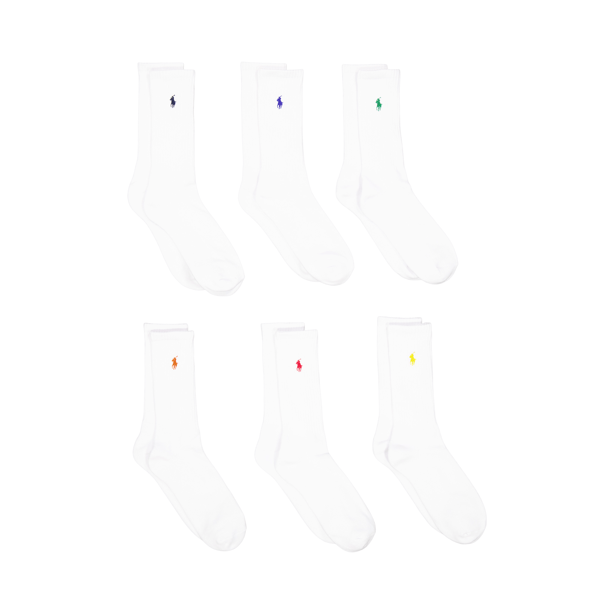 Cotton-Blend Crew Sock 6-Pack White Colored Pp, Male, Odzież, Skarpety, Biały, ONESIZE
