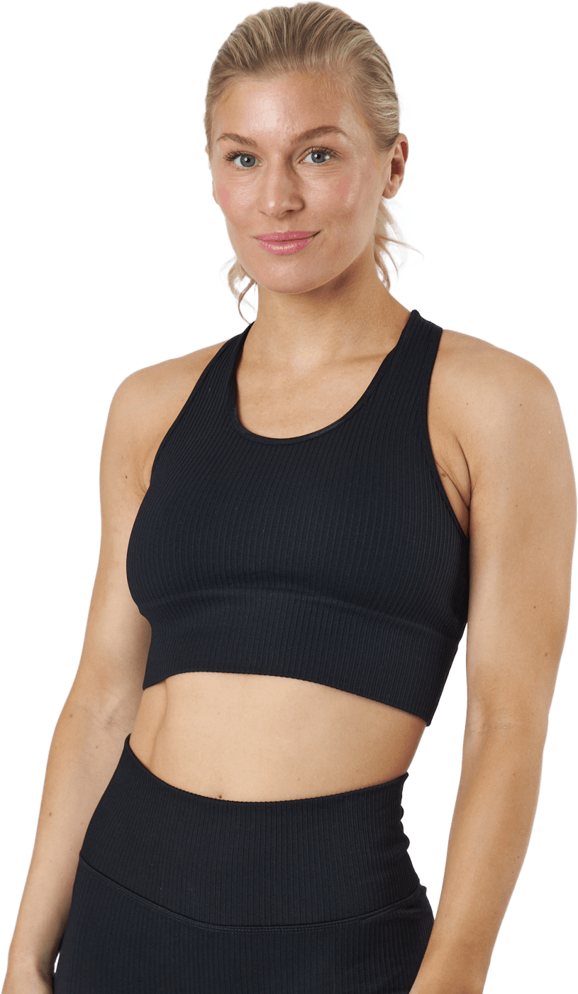 Rib Seamless Crop Top Black - Bild 3