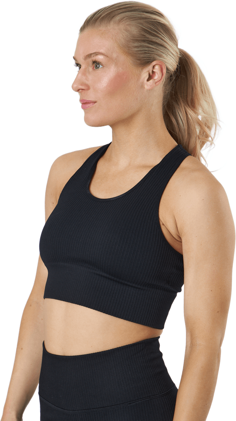 Rib Seamless Crop Top Black - Bild 4