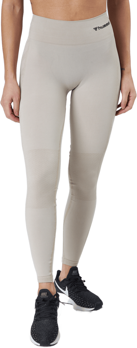 Hmlclea Seamless Mid Waist Tig Chateau Gray, Female, Apparels, Leggings, Yoga, Grey, S