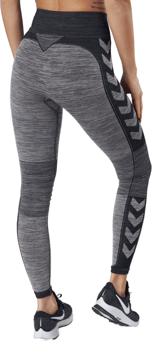 Hmlclea Seamless Mid Waist Tig Chateau Gray/black Melange - Bild 3