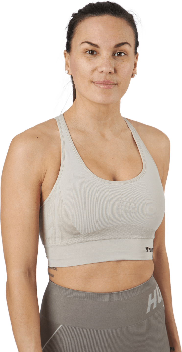 Hmlclea Seamless Sports Top Chateau Gray, Female, Kläder, Sport-BH, Vit, XL