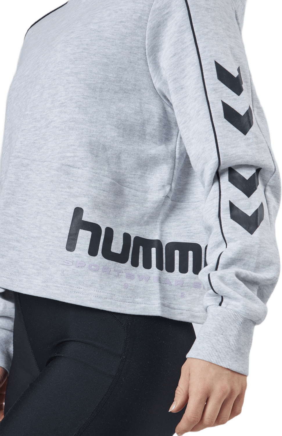 Hmllgc Yoko Cropped Hoodie Light Grey Melange - Bild 5
