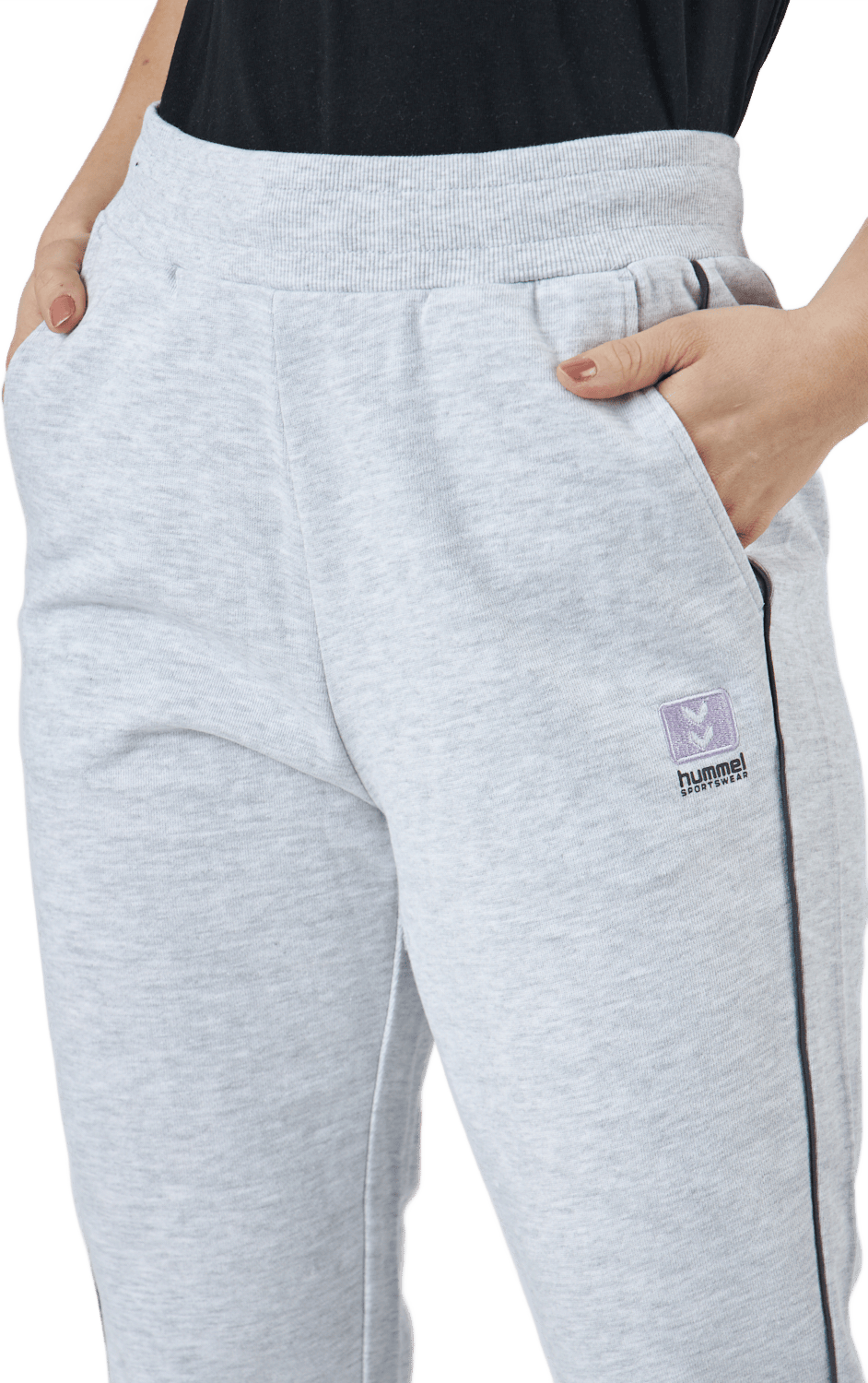 Hmllgc Yoko Regular Pants Light Grey Melange - Bild 4