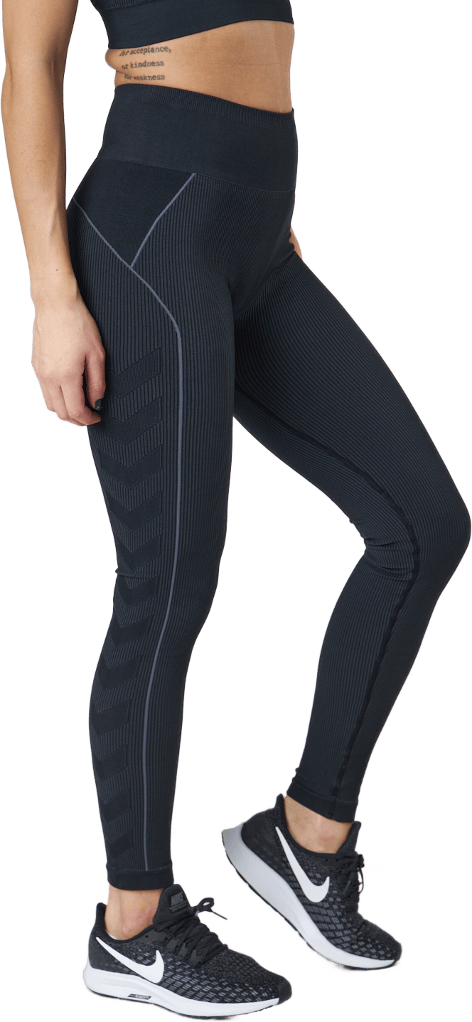 Hmlte Christel Seamless Mw Tig Black/asphalt Melange - Bild 2