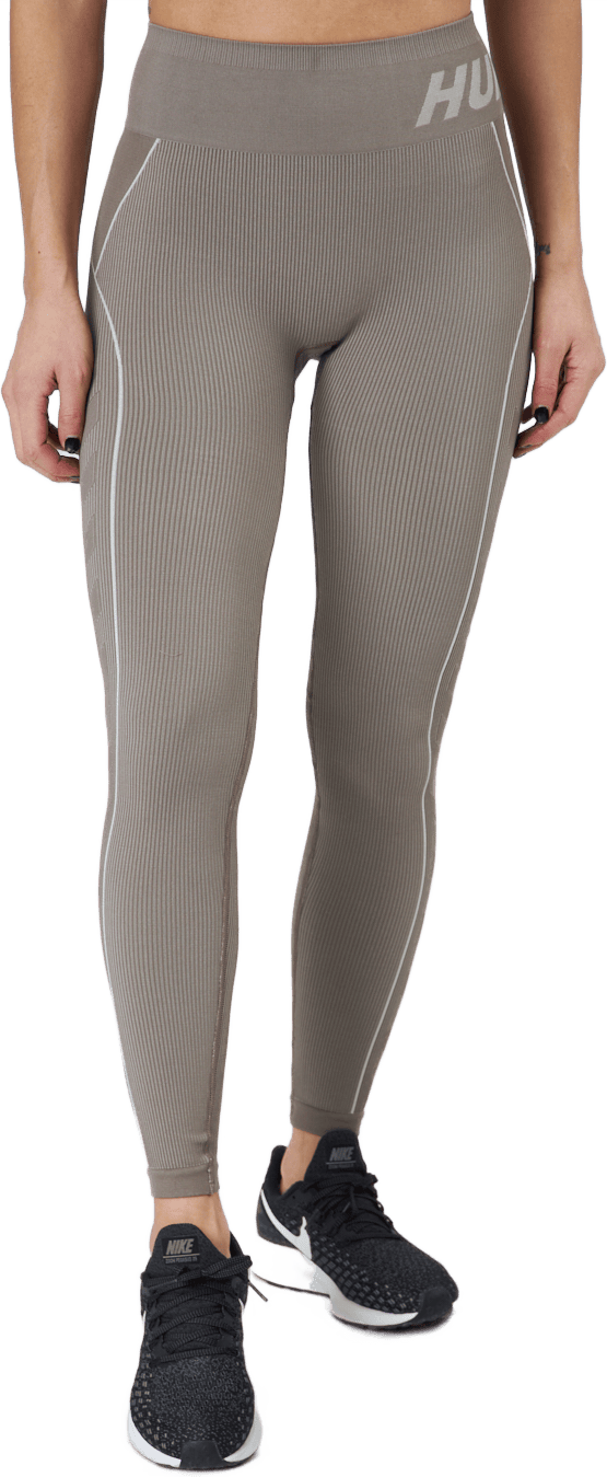 Hmlte Christel Seamless Mw Tig Chateau Gray/driftwood Melange, Female, Vêtements, Leggings, Gris, L