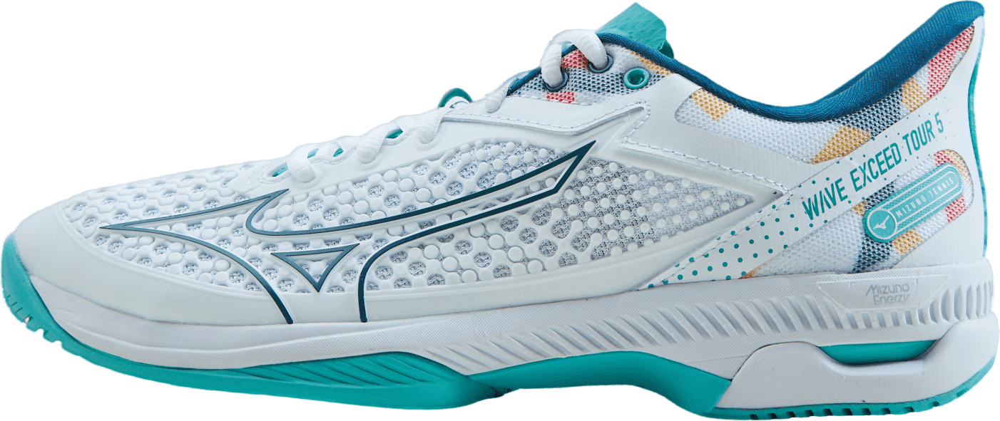 Wave Exceed Tour 5 Ac White/turquoise/moroccan Blue, Female, Scarpe, Scarpe da allenamento, Tennis, Blu, EU 42