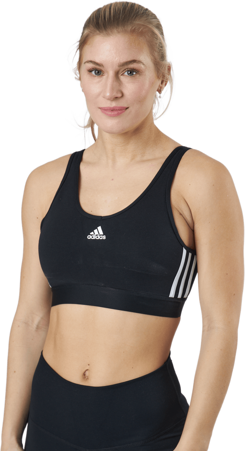 Essentials 3-Stripes Crop Top With Removable Pads Black / White