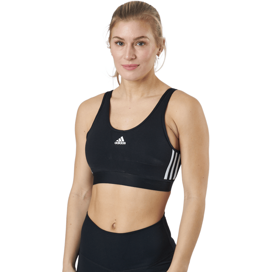 Essentials 3-Stripes Crop Top With Removable Pads Black / White