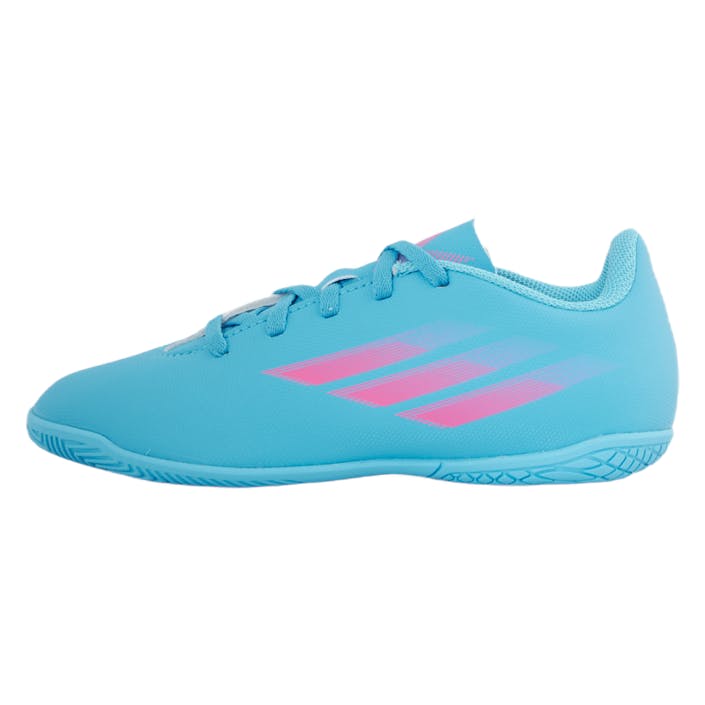 X Speedflow.4 In J Sky Rush/team Shock Pink/legac, Unisex, Buty, Buty treningowe, Piłka nożna, Niebieski, EU 35