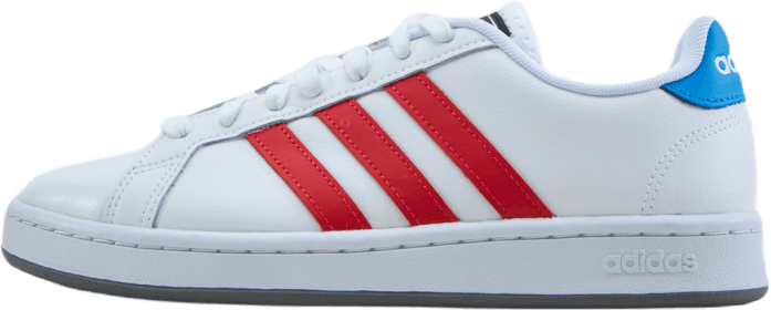 Grand Court Base Shoes Cloud White / Vivid Red / Blue Rush, Male, Schoenen, Sneakers, Sneakers, Wit, EU 40