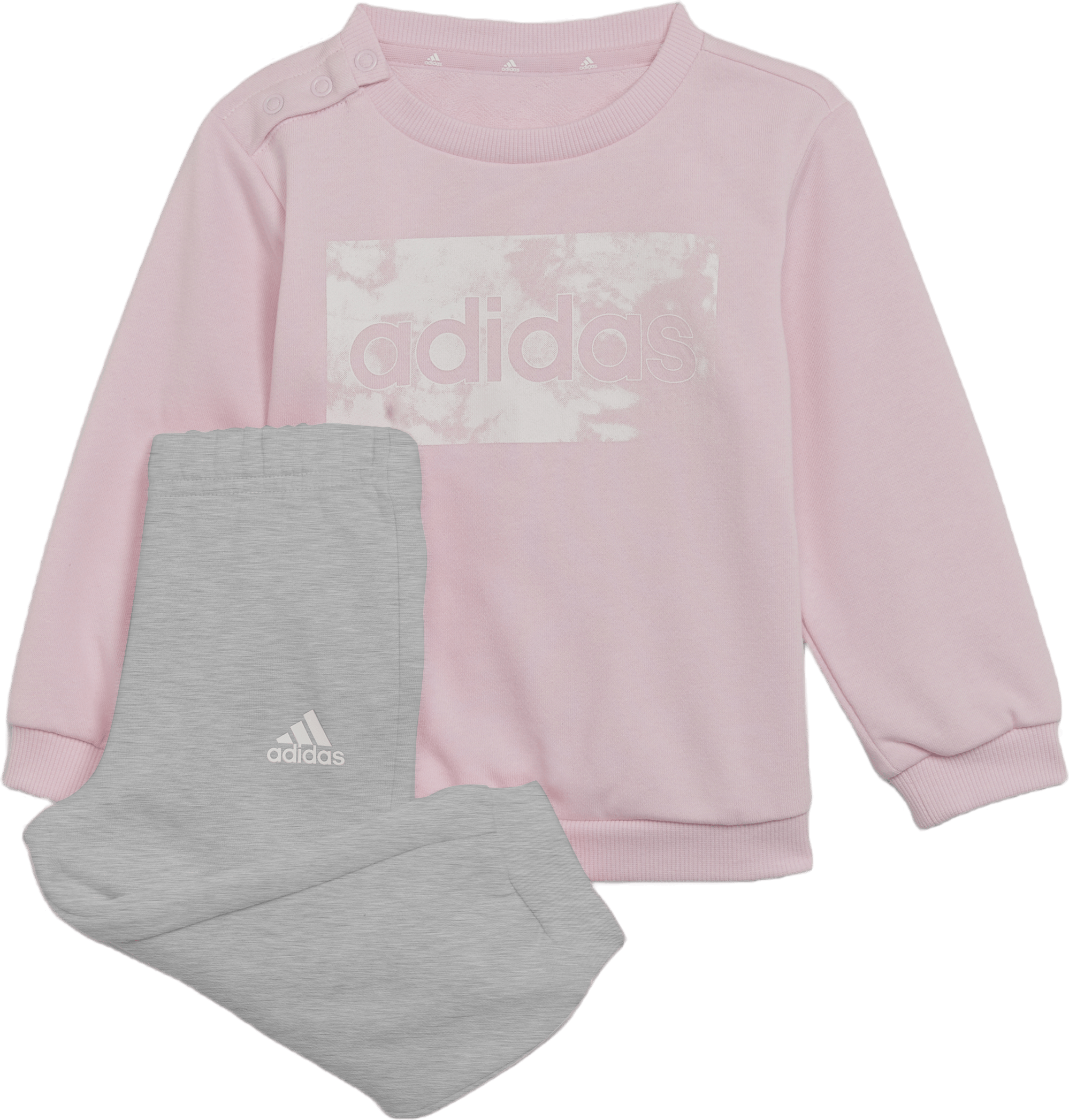 Adidas Essentials Sweatshirt And Pants Clear Pink, Unisex, Apparels, tracksuits & sets, Grey, 98