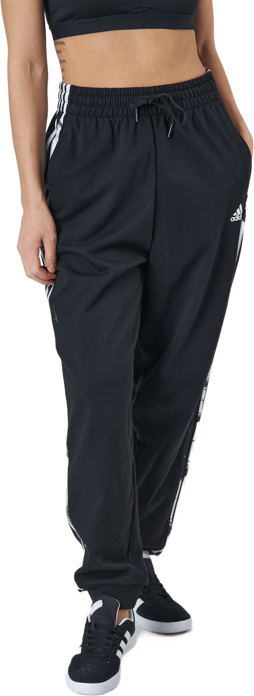 W Aop Pt Black/white, Female, Apparels, Pants, Black, L