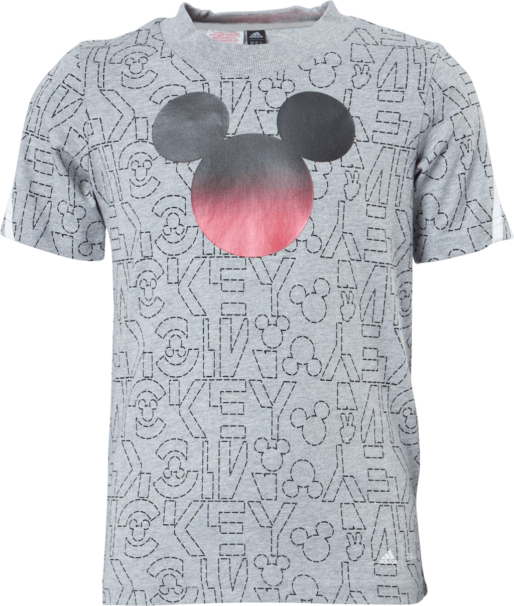 Lk Dy Mm Tee Medium Grey Heather/white/vivi, Unisex, Kläder, T-shirt, Träning, Grå, 140