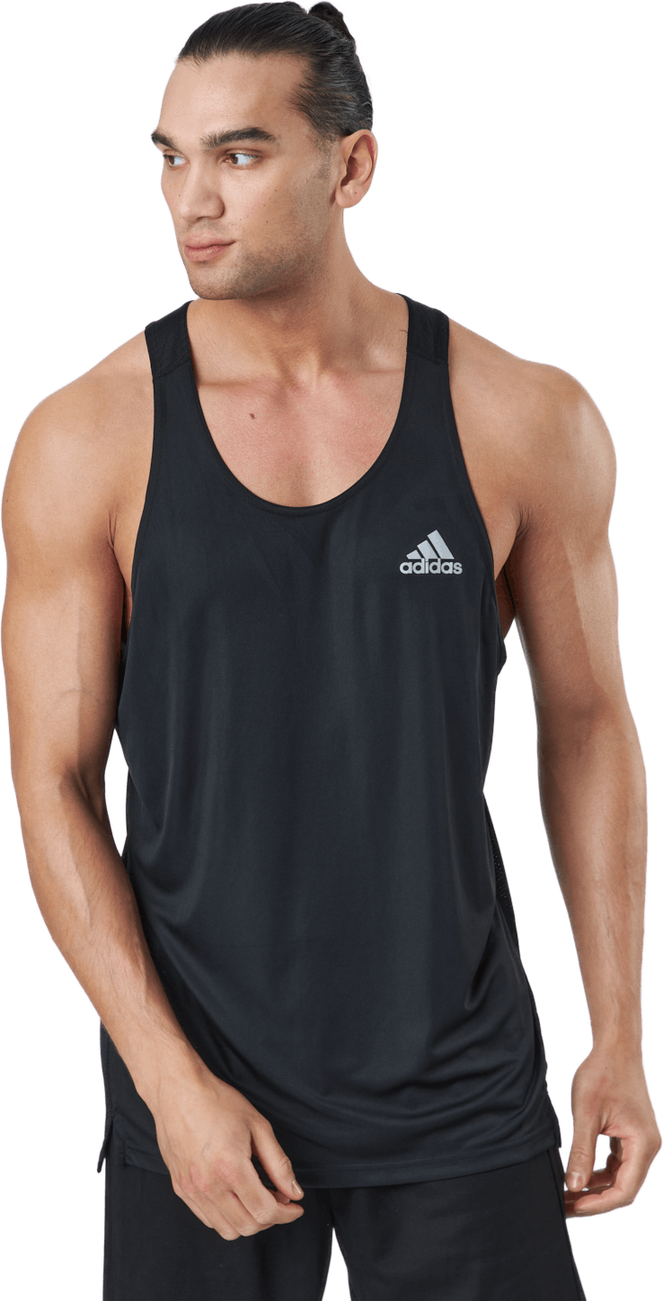 Own The Run Sgl Black/reflective Silver, Male, Apparels, Tops, Running, Black, S