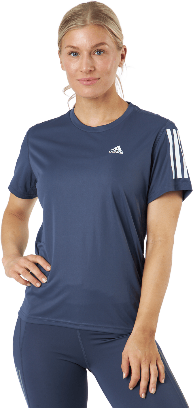 Own The Run Tee Shadow Navy, Female, Apparels, T-shirt, Running, Blue, L