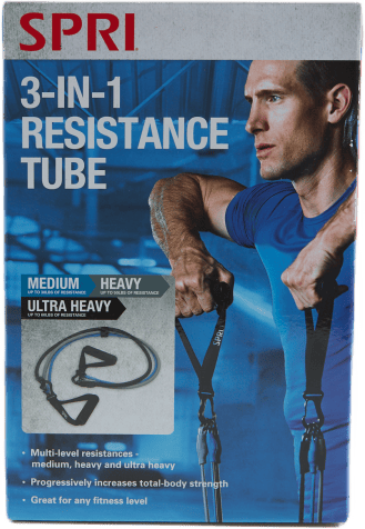 Spri 3 In 1 Resistance Tube Ki Multi, Unisex, Equipment, Training equipment, Workout, Black, ONESIZE