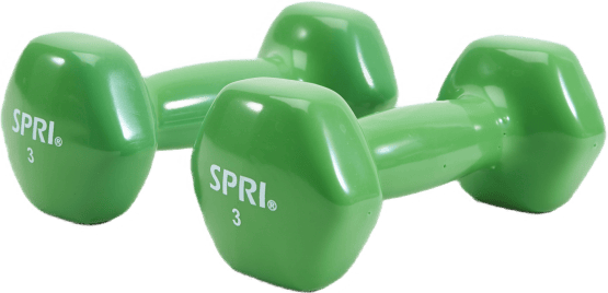 Spri Dumbbells Vinyl 1,4kg/3lb Green, Unisex, Attrezzature, Attrezzature per l'allenamento, Allenamento, Verde, ONESIZE