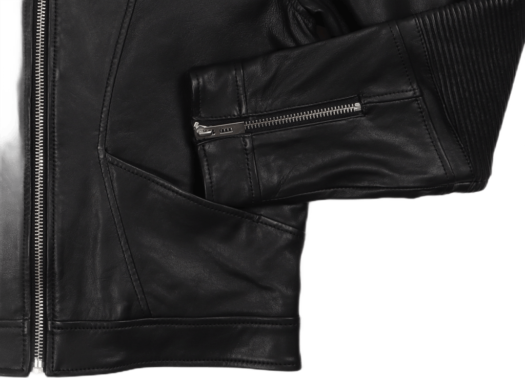 Cropped Leather Jacket Black Leather