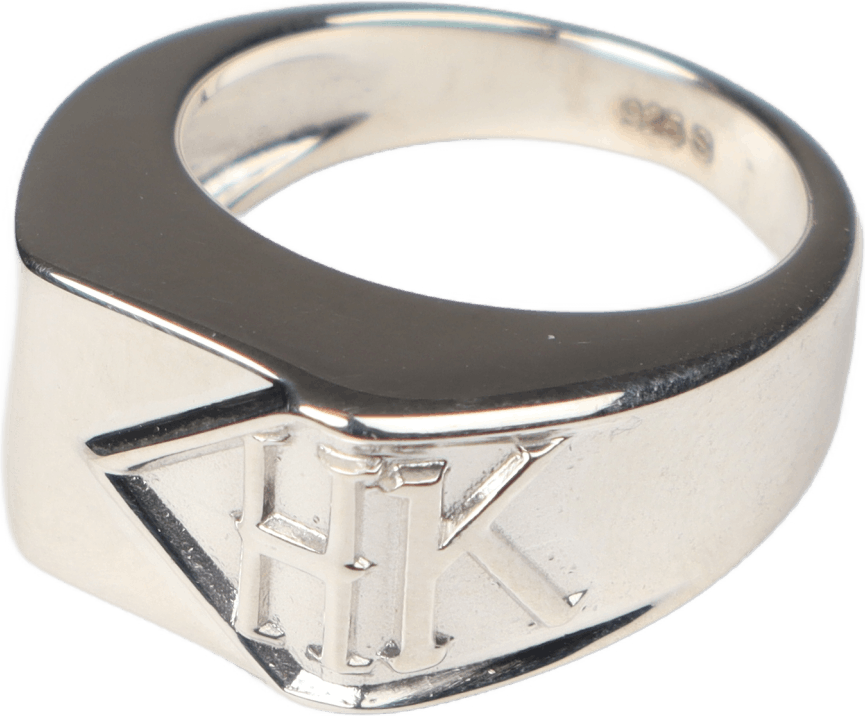 Squared Side Logo Signet Ring Silver, Unisex, Ausrüstung, sonstiges Zubehör, Silber, ONESIZE