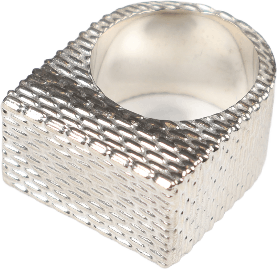 Squared Weaved Ring Silver