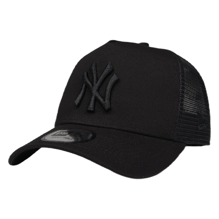 Clean Trucker Yankees Blk/blk Black, Unisex, Vaatteet, hatut ja lakit, Musta, ONESIZE