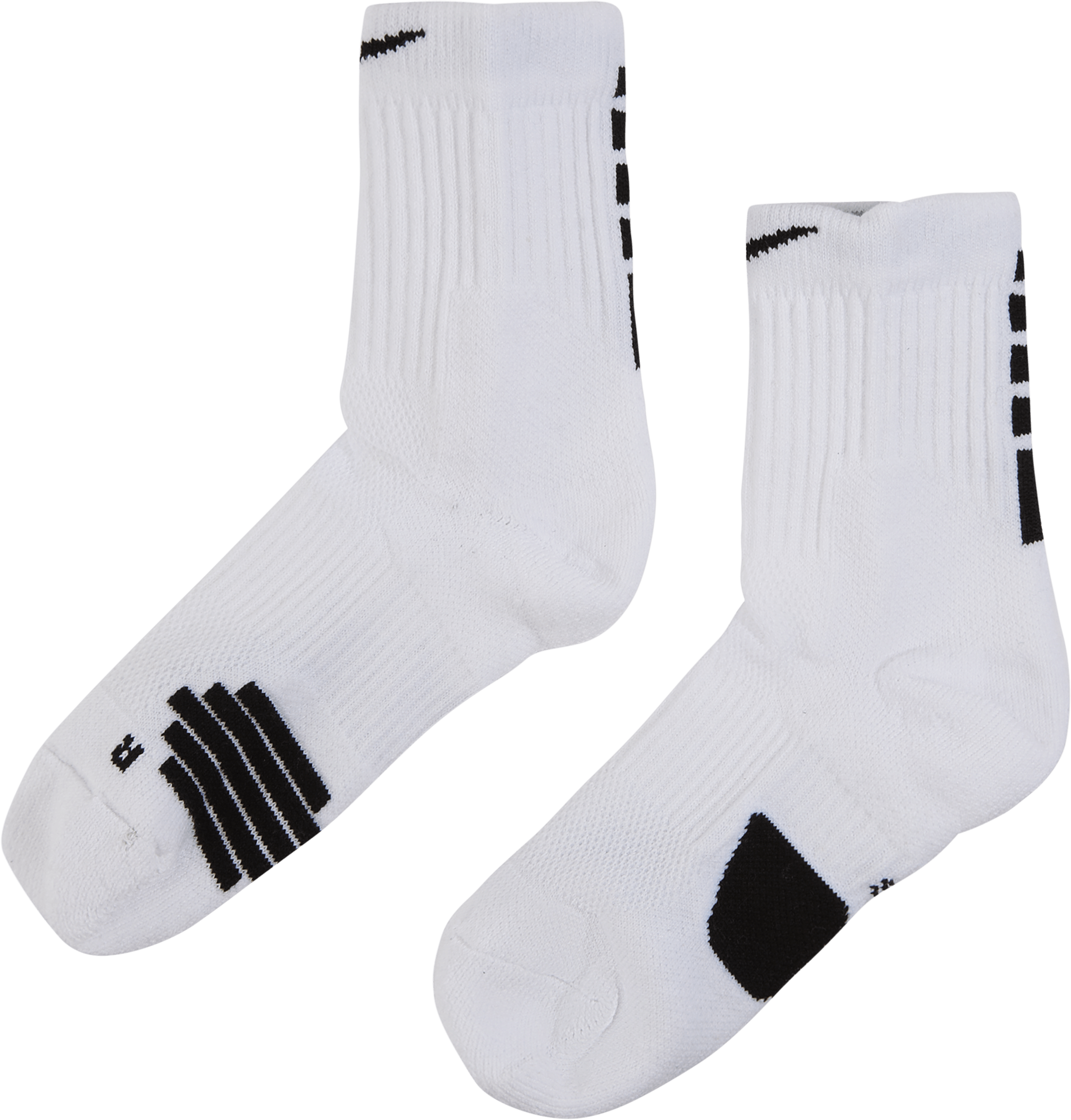Elite Mid Basketball Socks WHITE/BLACK/BLACK, Unisex, Odevy, Ponožky, Biely, XL   |  EU 46-50  |  UK 11-14,5  |  US 12-15