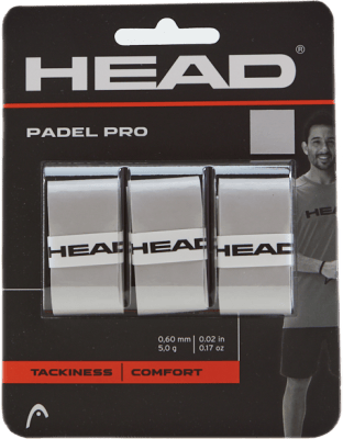 Padel Pro 3 Pcs Pack Grey, Unisex, Ekwipunek, rakiety, Padel, Szary, ONESIZE