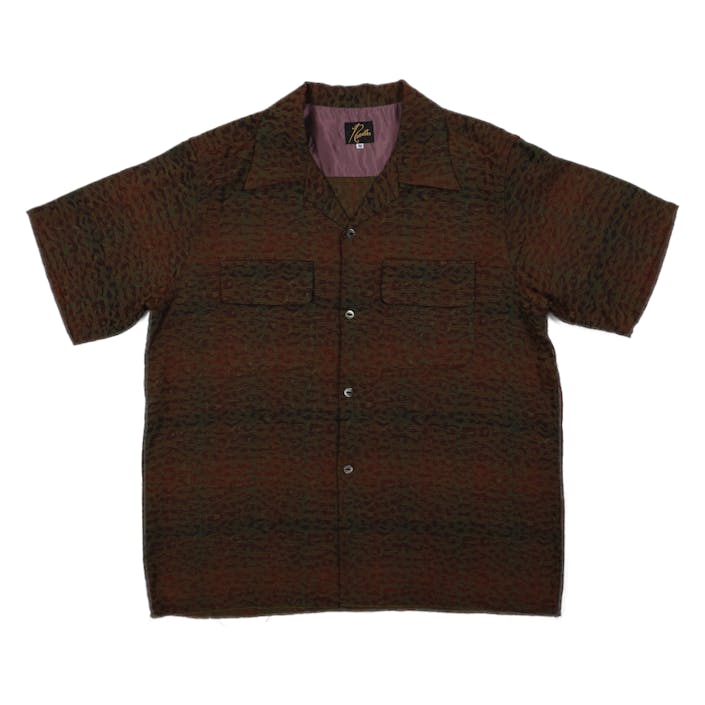 C.o.b. S/s Classic Shirt - R/w B-leopard B, Male, Odevy, Tops, Hnedá, L