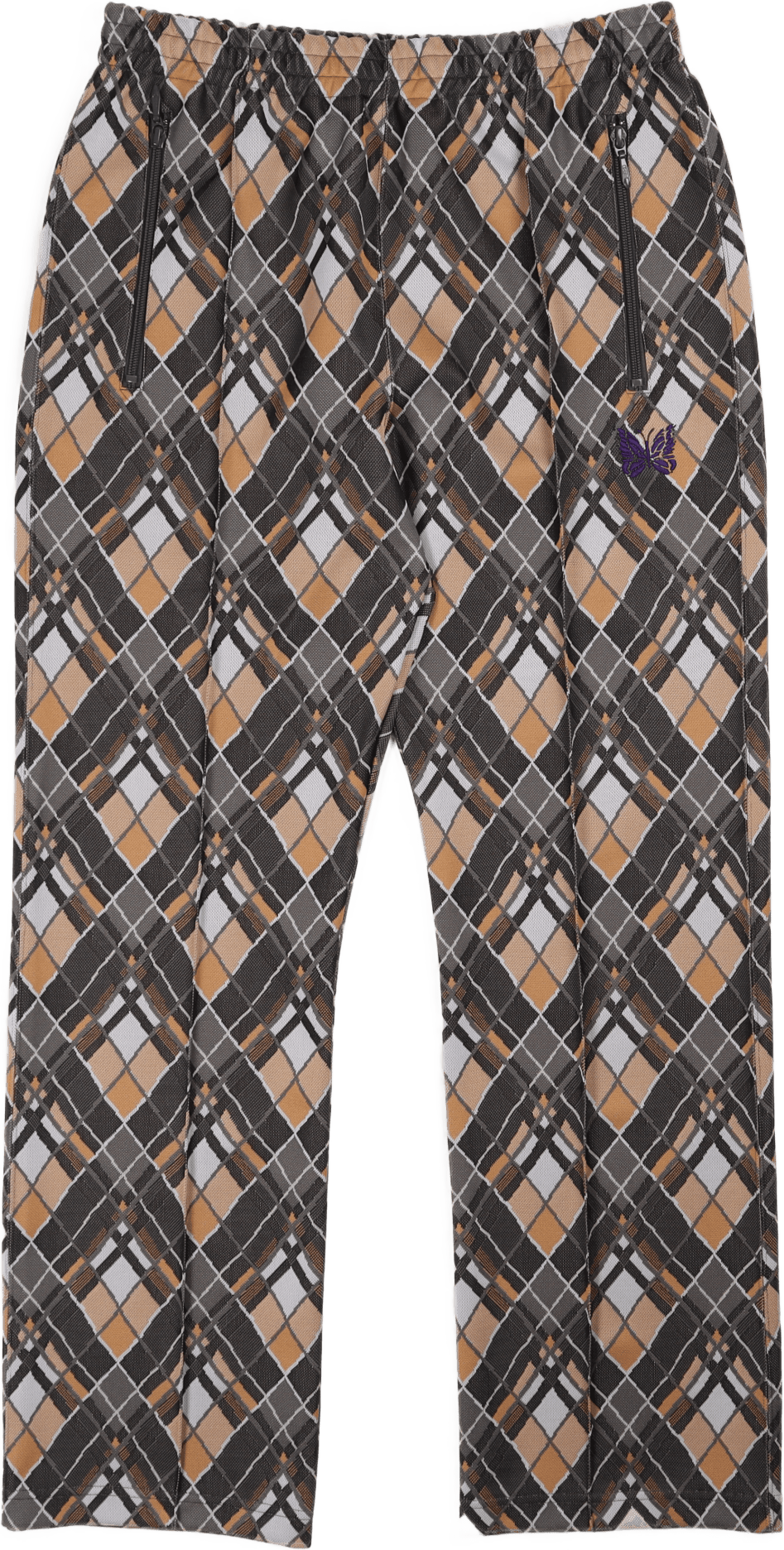 Track Pant Poly Jaquard Bias Plaid