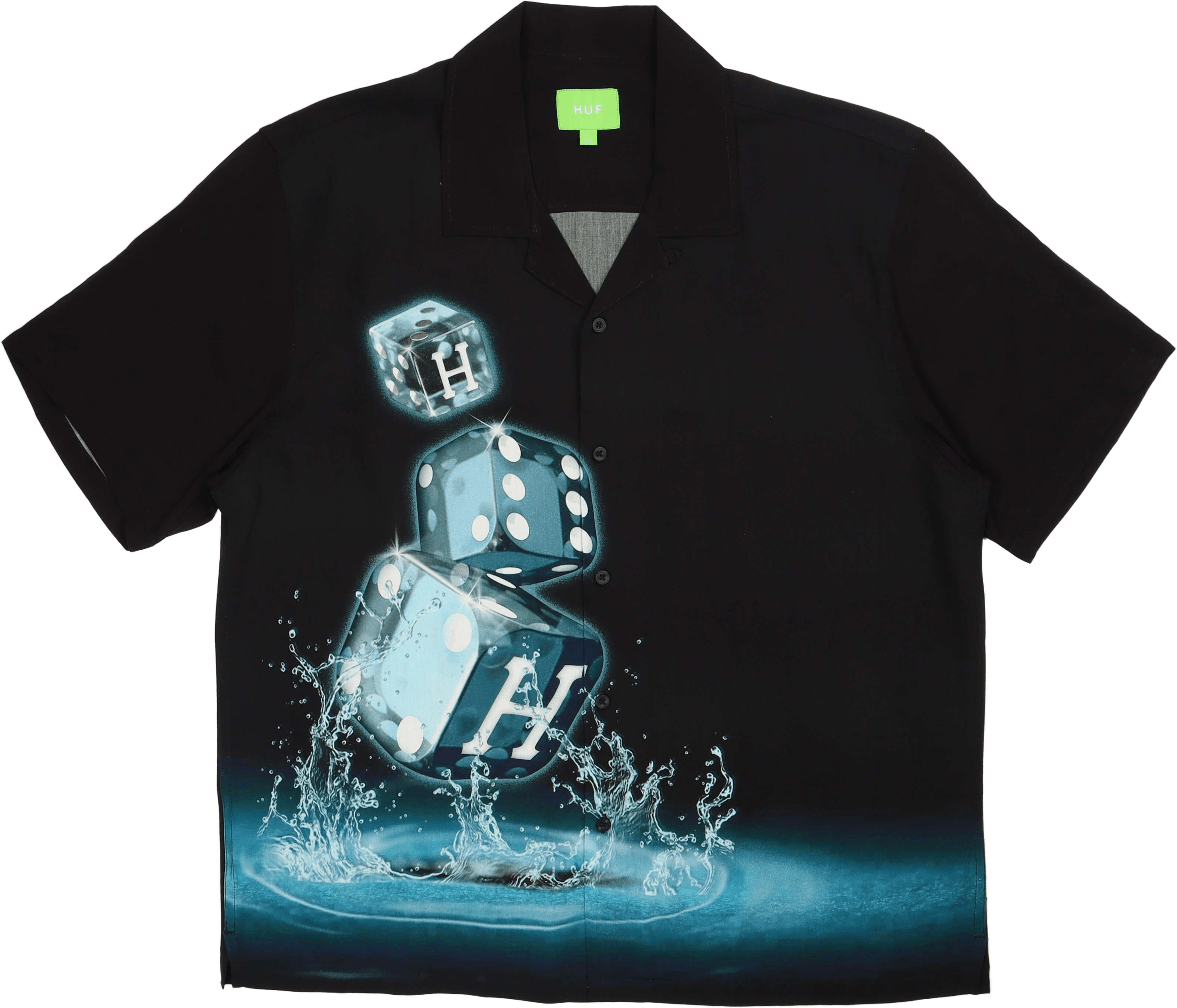 Dice S/s Woven Top Black, Male, Odzież, Koszule, Czarny, M