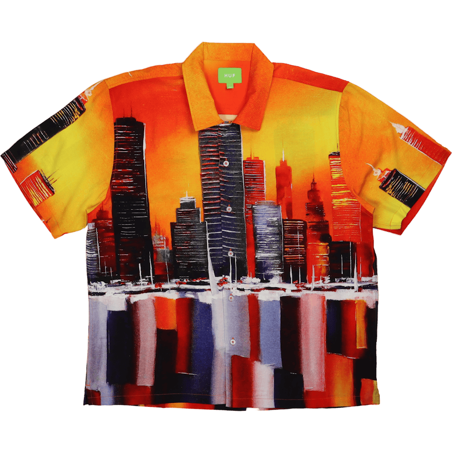 Concrete Jungle S/s Woven Top Orange
