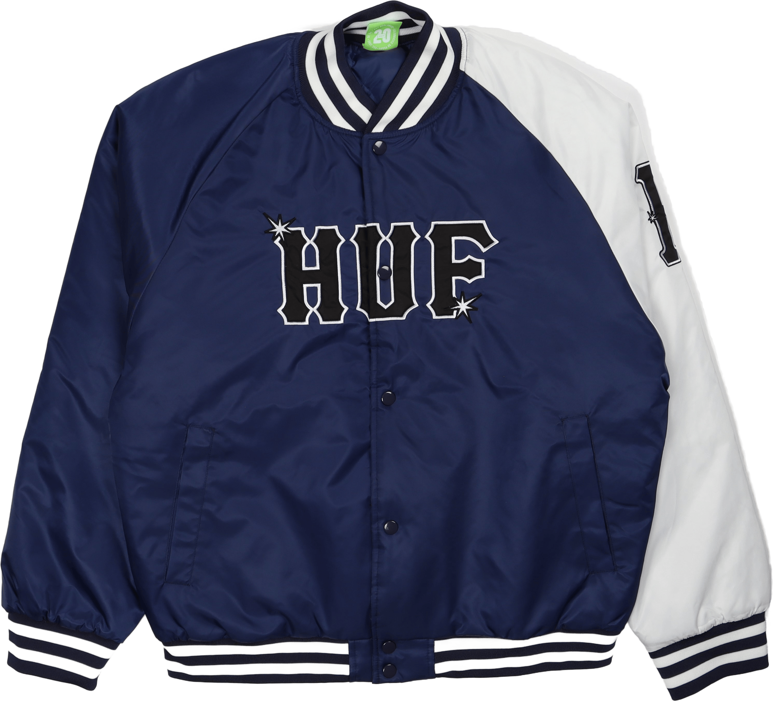 Huf Satin Baseball Jacket Navy