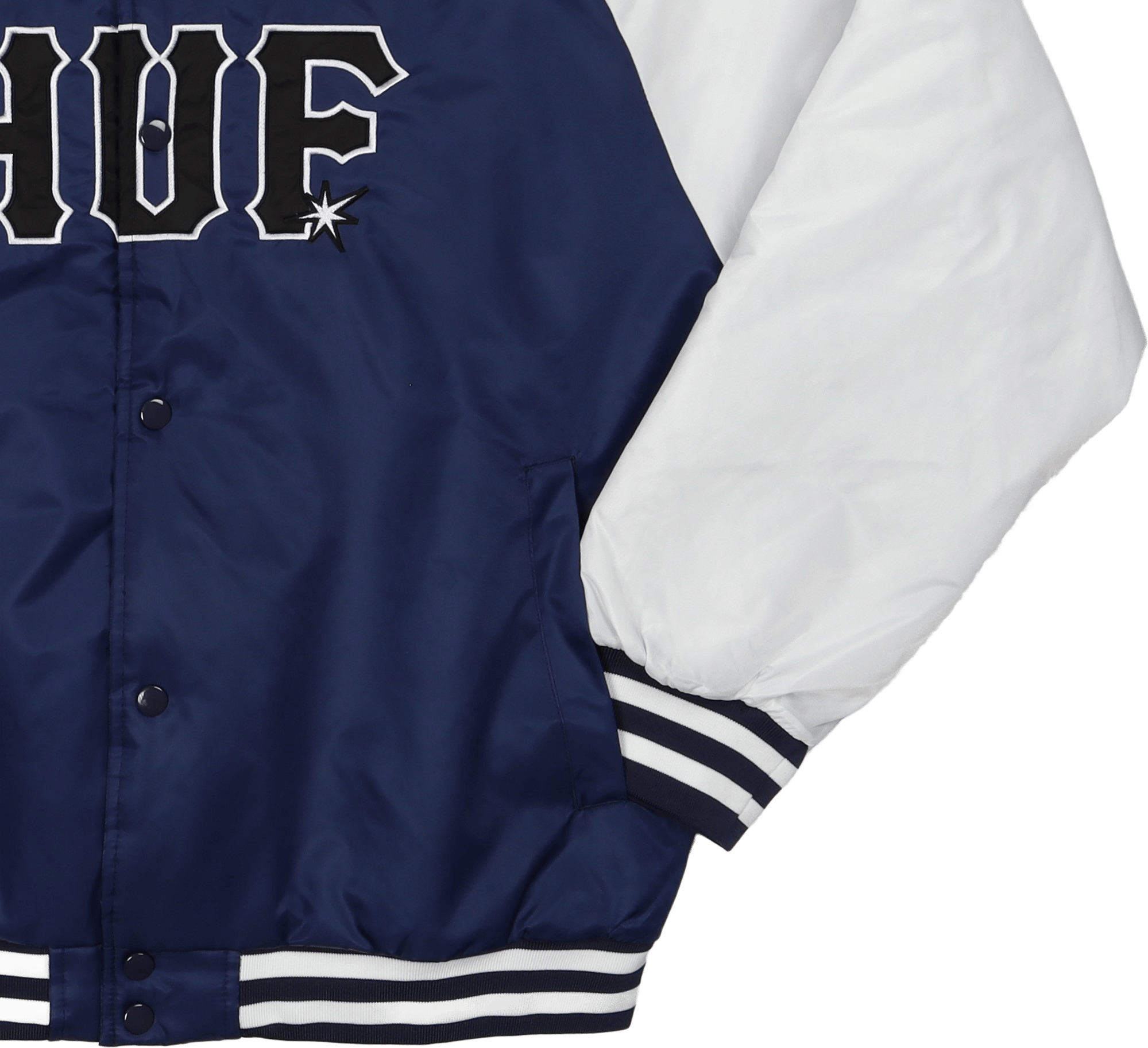 Huf Satin Baseball Jacket Navy - Bild 3